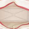 Hermès  Victoria - Travel Bag travel bag  in red leather  and beige canvas - Detail D2 thumbnail