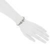 Flexible Hermès Boucle Sellier bracelet in silver - Detail D1 thumbnail