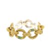 Bracelet Vintage  en or jaune et émeraudes - 360 thumbnail