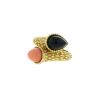 Boucheron Serpent Bohème ring in yellow gold, coral and onyx - 00pp thumbnail
