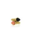 Boucheron Serpent Bohème ring in yellow gold, coral and onyx - 360 thumbnail