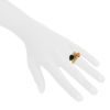 Boucheron Serpent Bohème ring in yellow gold, coral and onyx - Detail D1 thumbnail