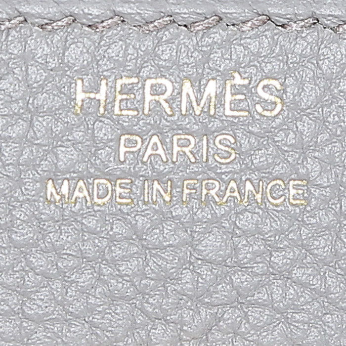 Sac à main Hermès  Birkin 25 cm en cuir togo gris étain - Detail D3