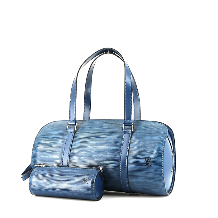 Borsa Louis Vuitton  Soufflot in pelle Epi blu - Detail D2