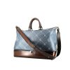Berluti   travel bag  in grey blue logo canvas  and brown leather - 00pp thumbnail