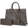 Borsa a tracolla Saint Laurent  Sac de jour modello piccolo  in pelle grigia - 00pp thumbnail