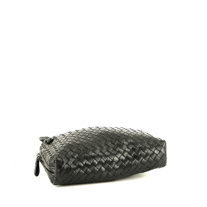 Sac bandoulière Bottega Veneta  Nodini en cuir intrecciato noir - Detail D4
