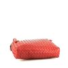 Bottega Veneta  Nodini shoulder bag  in red intrecciato leather - Detail D4 thumbnail