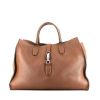 Gucci   shopping bag  in brown leather - 360 thumbnail