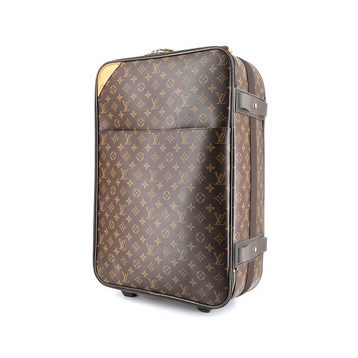 Louis Vuitton  Pegase soft suitcase  in brown monogram canvas  and natural leather - 00pp