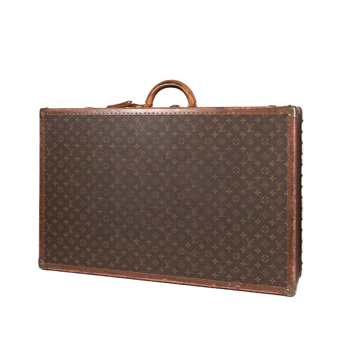 Louis Vuitton  Bisten 80 suitcase  in brown monogram canvas  and brown lozine (vulcanised fibre) - 00pp