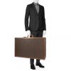 Louis Vuitton  Bisten 80 suitcase  in brown monogram canvas  and brown lozine (vulcanised fibre) - Detail D1 thumbnail