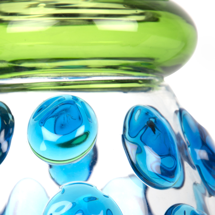 Ettore Sottsass, Vase "Alcor", en verre soufflé de Murano, édition Memphis, signé, modèle de 1983 - Detail D1