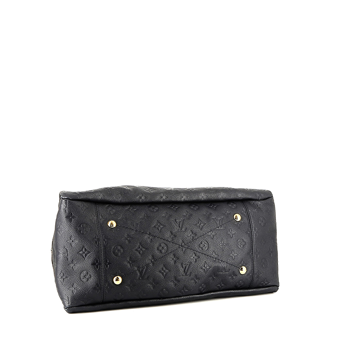 Sac à main Louis Vuitton  Artsy moyen modèle  en cuir monogram empreinte bleu-marine - Detail D4