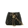 Chanel  Petit Shopping shoulder bag  in black quilted leather - 360 thumbnail