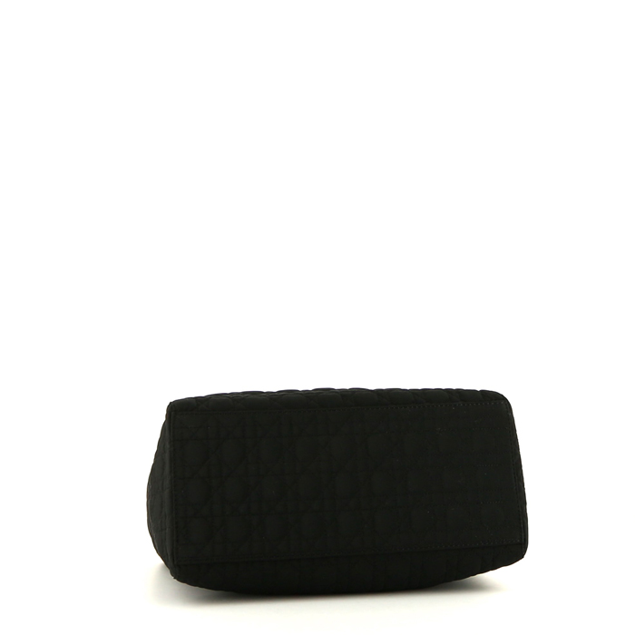 Borsa Dior  Lady Dior modello medio  in tela cannage nera - Detail D4