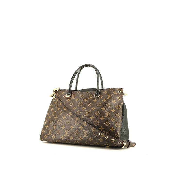 Louis Vuitton  Pallas handbag  in brown monogram canvas  and black leather - 00pp
