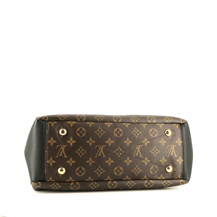 Louis Vuitton  Pallas handbag  in brown monogram canvas  and black leather - Detail D5