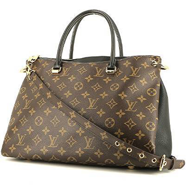 Bolso de mano Louis Vuitton  Pallas en lona Monogram marrón y cuero negro