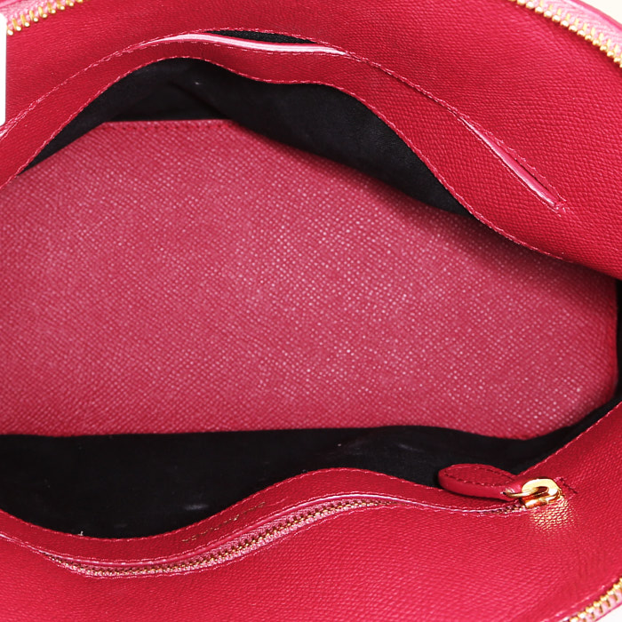 Balenciaga Ville Top Handle shoulder bag in red grained leather - Detail D3