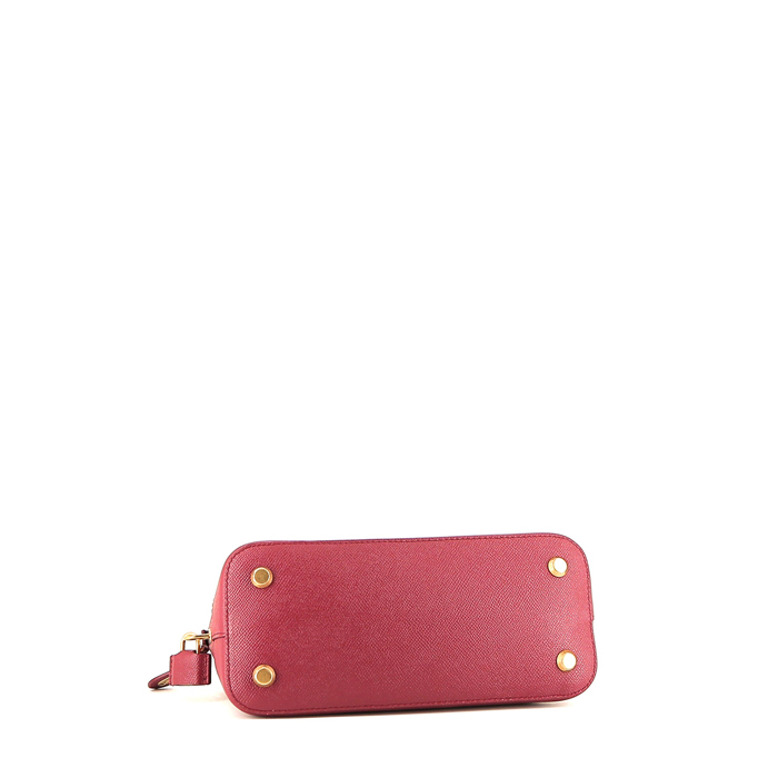 Balenciaga Ville Top Handle shoulder bag in red grained leather - Detail D5