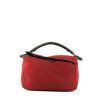 Loewe  Puzzle  shoulder bag  in red suede  and black leather - 360 thumbnail