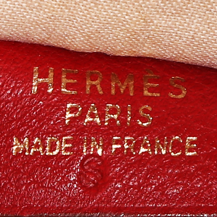 Hermès  Victoria clothes-hangers  in red togo leather - Detail D4