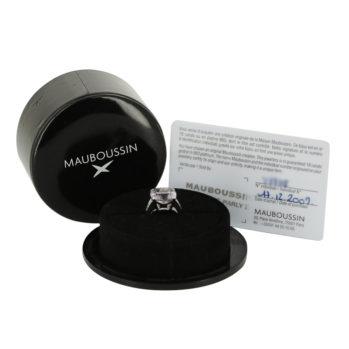 Mauboussin Gueule d'Amour ring in white gold,  amethyst and diamonds - Detail D2