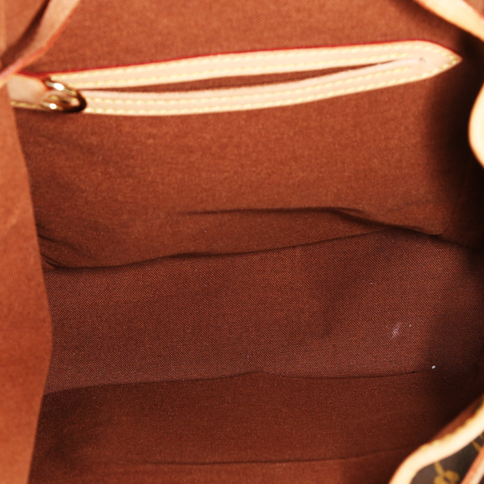 Sac à dos Louis Vuitton  Montsouris Backpack en toile monogram marron et cuir naturel - Detail D2