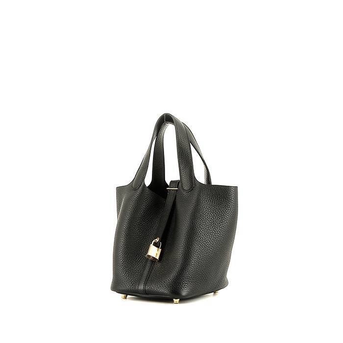 Hermès  Picotin small  handbag  in black togo leather - 00pp