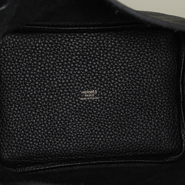 Hermès  Picotin small  handbag  in black togo leather - Detail D2