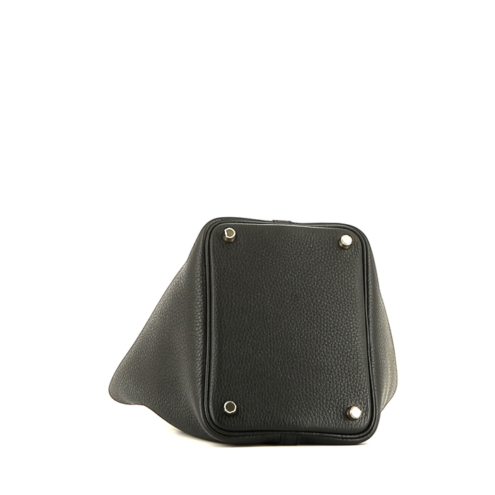Hermès  Picotin small  handbag  in black togo leather - Detail D4