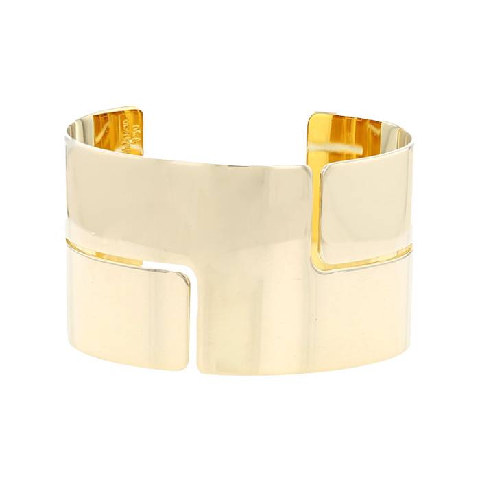 Bracelet manchette Double Coeurs R7 en or jaune - 00pp