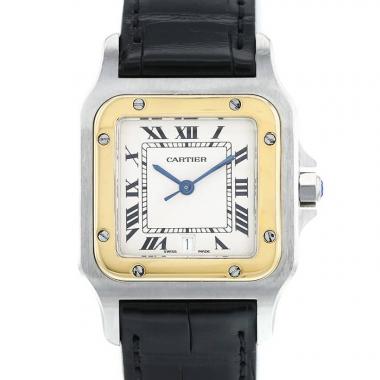 Montre Cartier Santos Galbée en or et acier Vers 1995