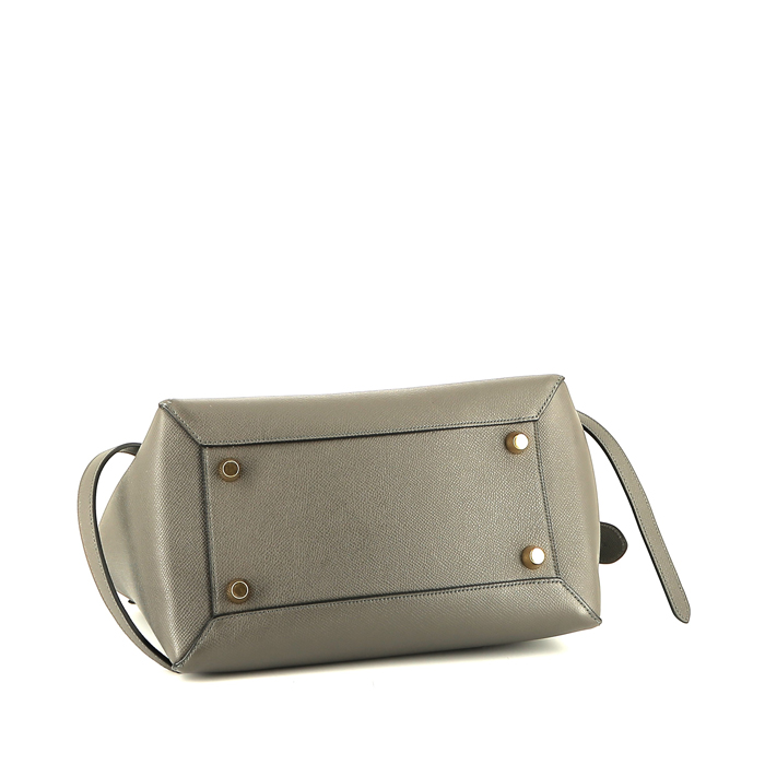 Celine  Belt large model  handbag  in grey leather - Detail D5