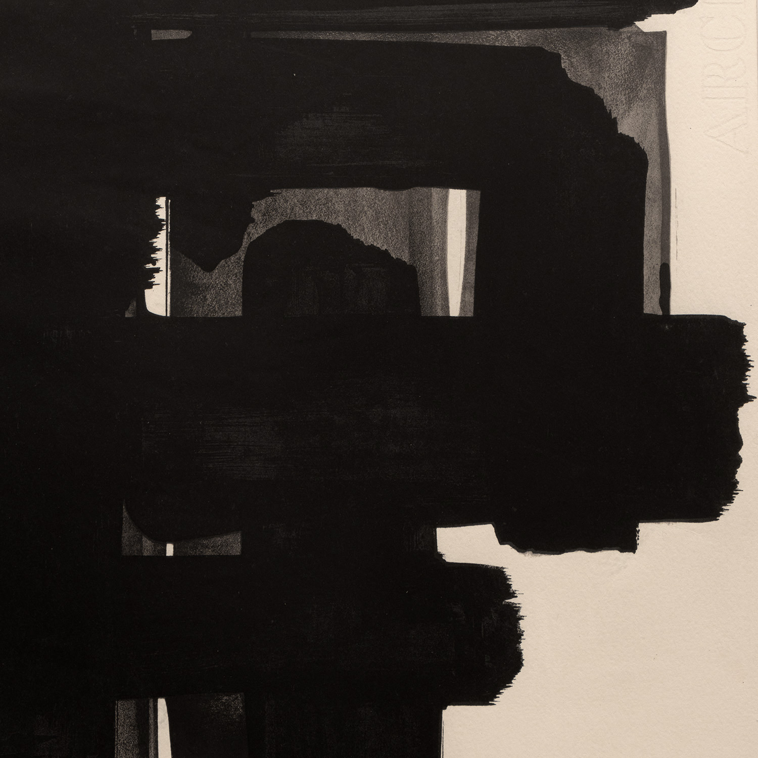 Pierre Soulages (1919-2022), Lithographie n°3 - 1957 - Detail D1