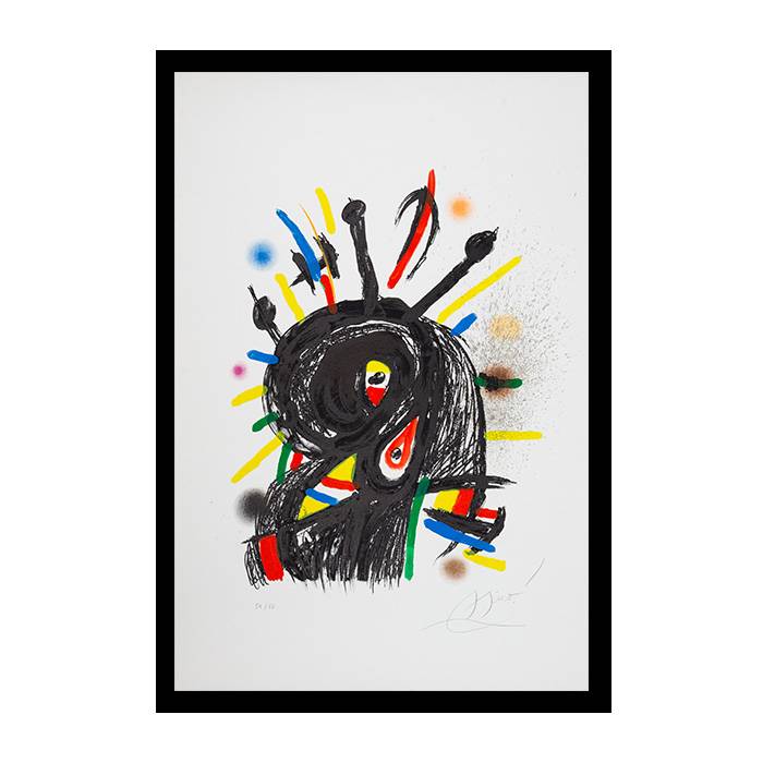 Joan Miró, "Lanceur de couteaux", lithograph in colors on paper, signed and numbered, of 1981 - 00pp