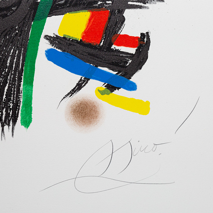 Joan Miró, "Lanceur de couteaux", lithographie en couleurs sur papier, signée et numérotée, de 1981