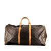 Sac de voyage Louis Vuitton  Keepall 55 en toile monogram marron et cuir naturel - 360 thumbnail