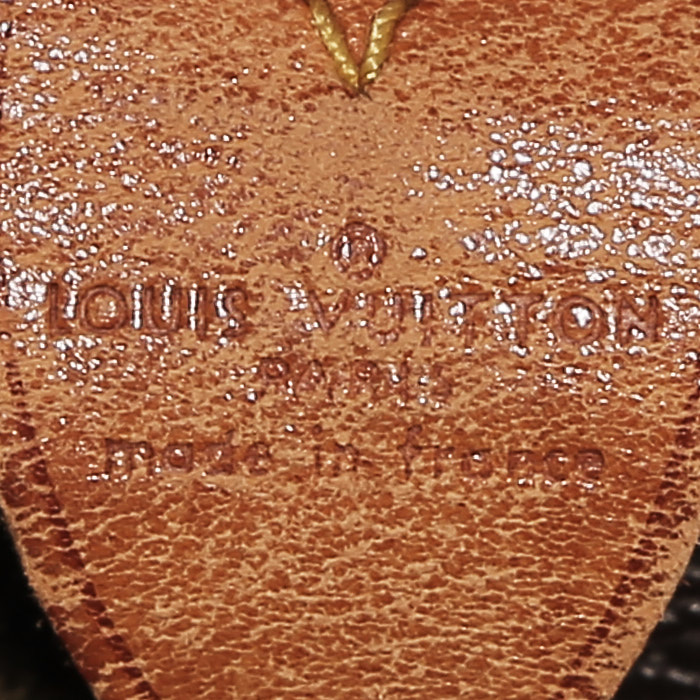 Sac de voyage Louis Vuitton  Keepall 55 en toile monogram marron et cuir naturel - Detail D3