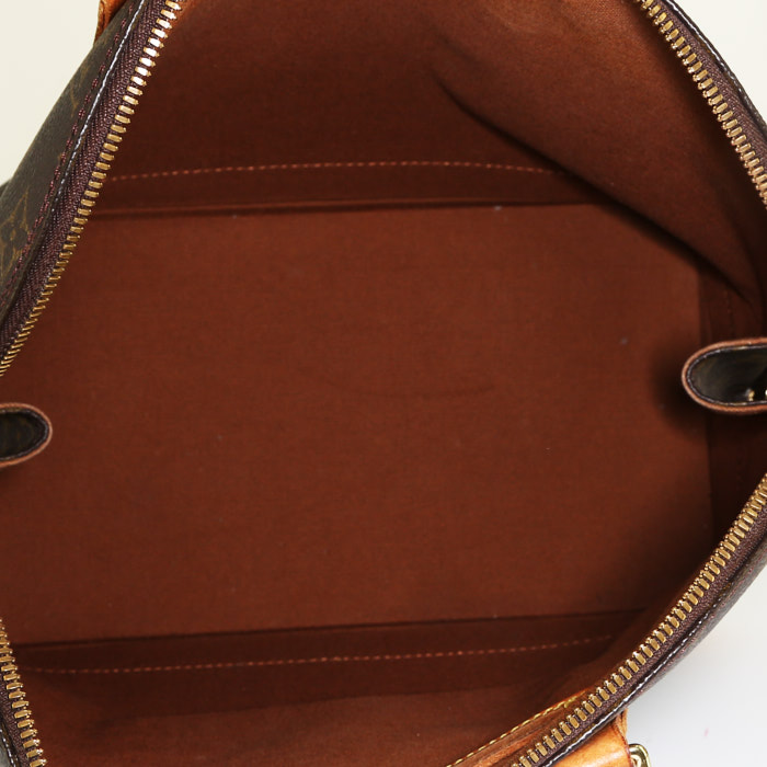 Louis Vuitton  Alma small model  handbag  in brown monogram canvas  and natural leather - Detail D2