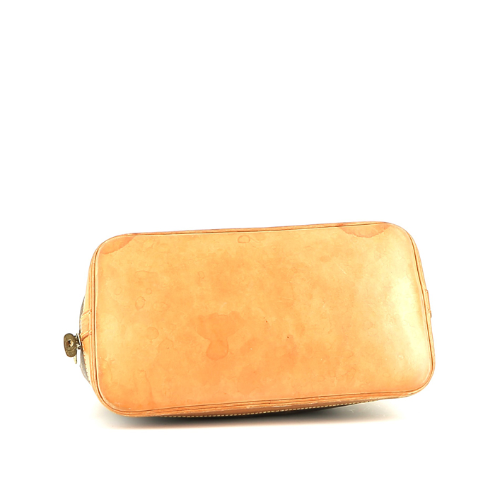 Louis Vuitton  Alma small model  handbag  in brown monogram canvas  and natural leather - Detail D4