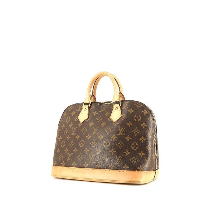 Louis Vuitton  Alma handbag  in brown monogram canvas  and natural leather - 00pp