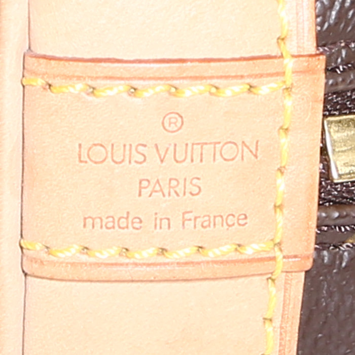 Louis Vuitton  Alma handbag  in brown monogram canvas  and natural leather - Detail D3