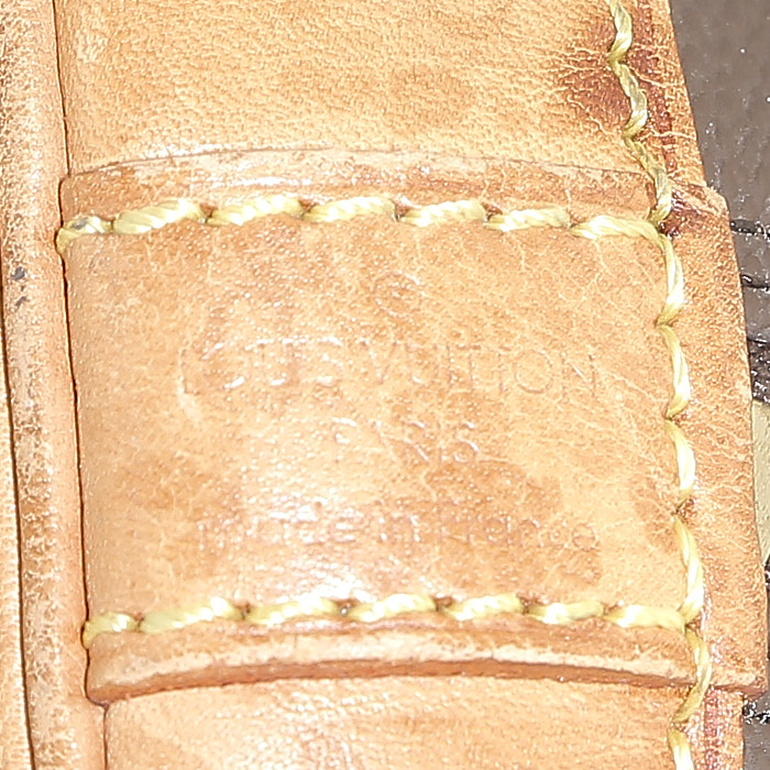 Bolso de mano Louis Vuitton  Alma modelo pequeño  en lona Monogram marrón y cuero natural - Detail D3