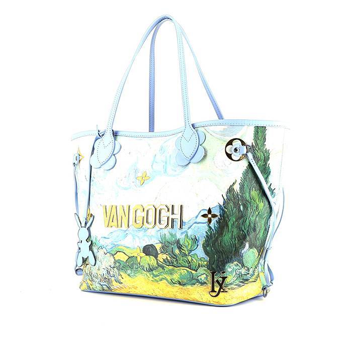 Shopping bag Louis Vuitton  Neverfull Editions Limitées modello medio  in tela e pelle blu - 00pp