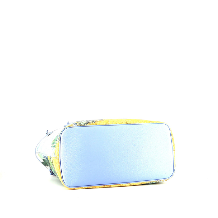 Louis Vuitton  Neverfull Editions Limitées Jeff Koons Van Gogh medium model  shopping bag  canvas  and blue leather - Detail D5