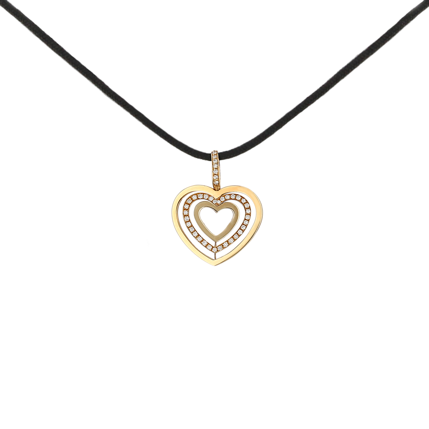 Pendentif Poiray  en or jaune et diamants - Detail D3