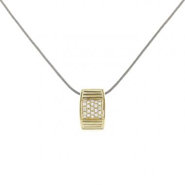 Colgante Poiray Godron de oro amarillo y diamantes