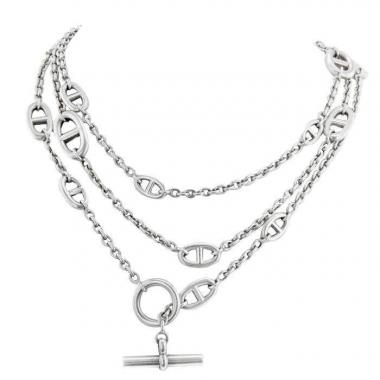 Hermès Farandole large model long necklace in silver